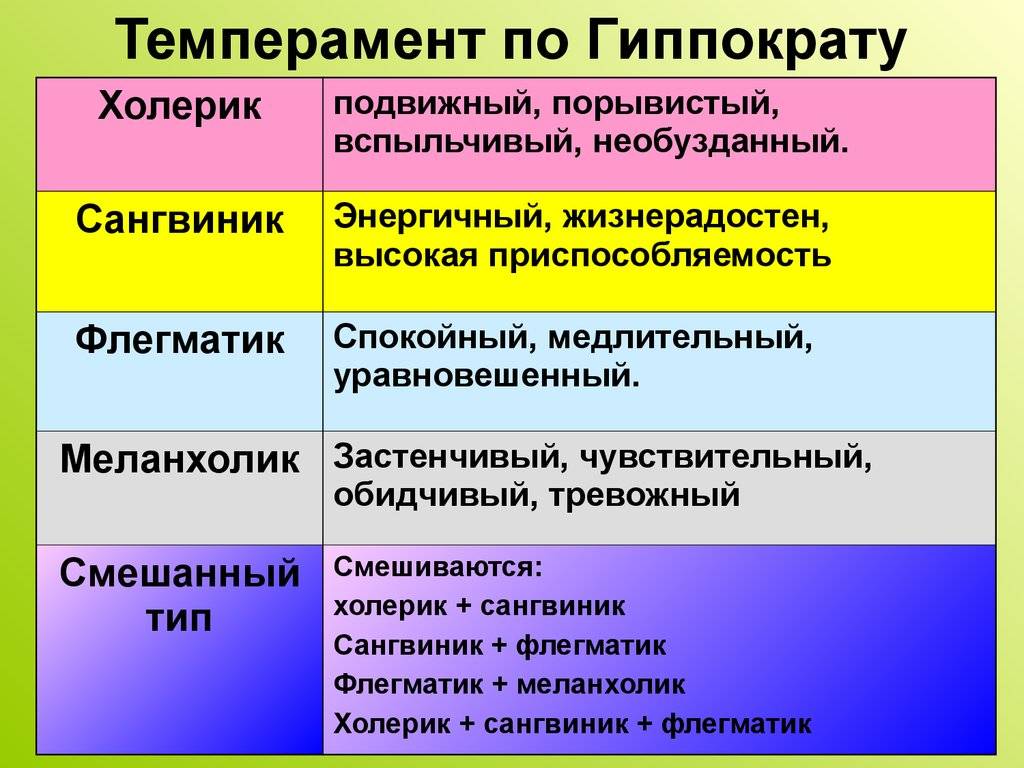 Темперамент человека: понятие, типы, определение