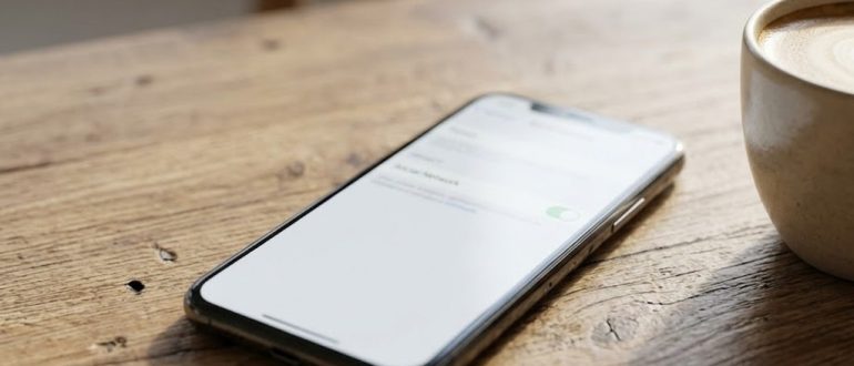 Смартфон с настройками приватности в социальной сети