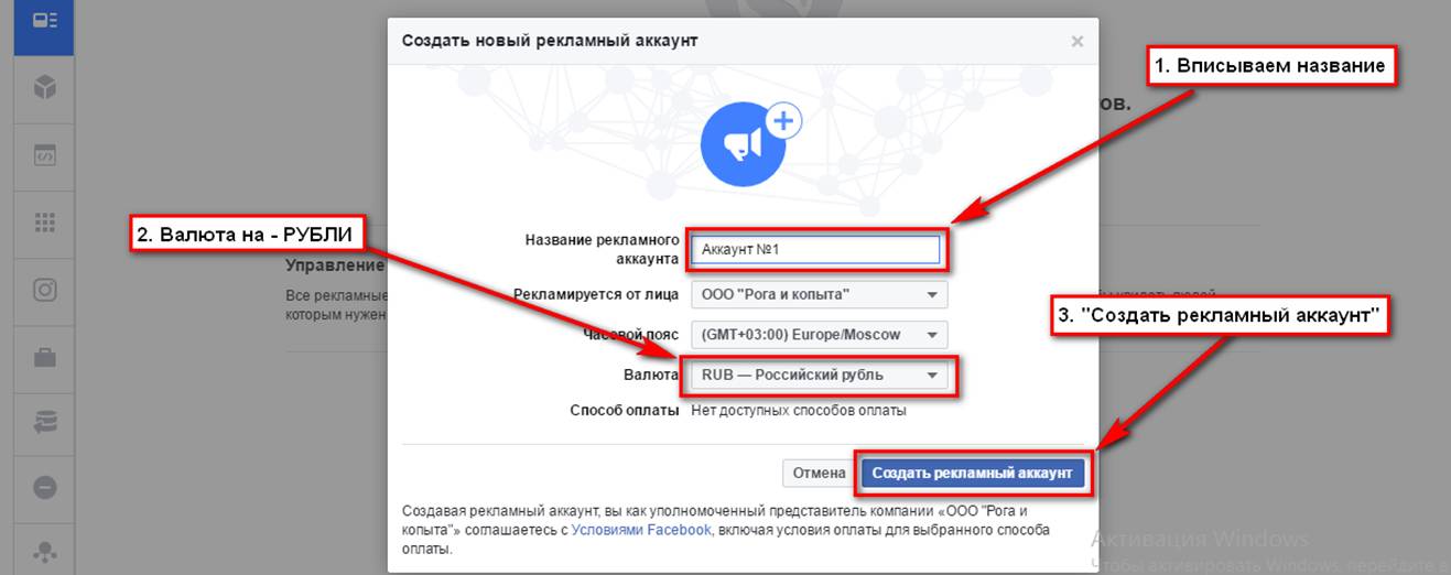Рекламный аккаунт фейсбук — настройка и управление