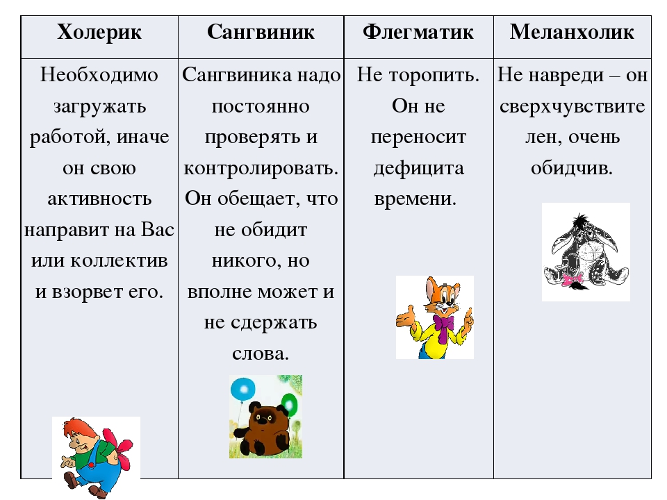 Холерики: краткая характеристика, совместимость с сангвиниками, флегматиками