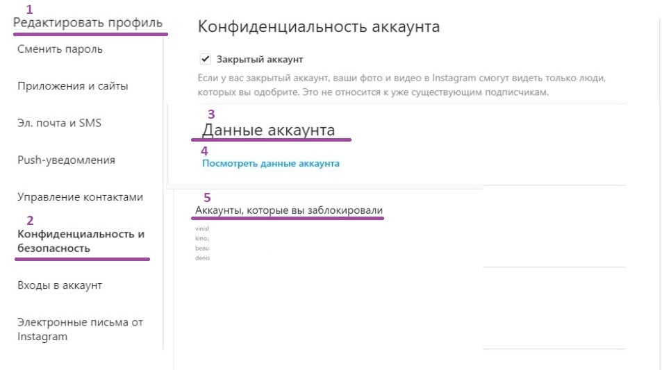 Что будет, если добавить человека в черный список в Инстаграм Как посмотреть blacklist, у кого я в черном списке Настройки списка