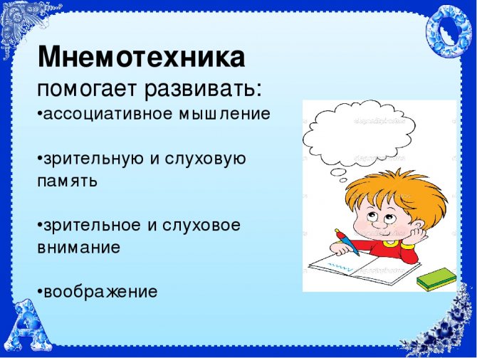 Мнемотехника: упражнения для начинающих, игры для дошкольников