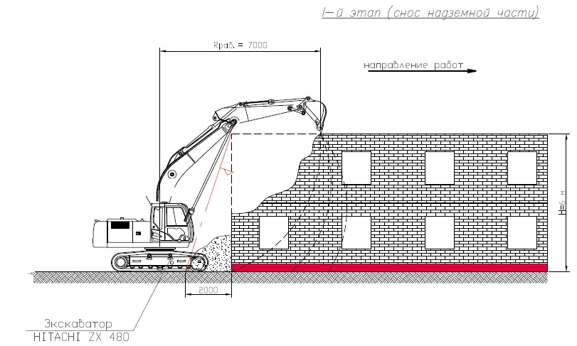 Схема сноса здания
