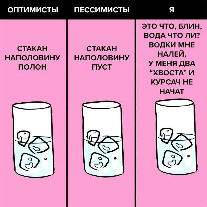 Пессимист и оптимист картинки прикольные